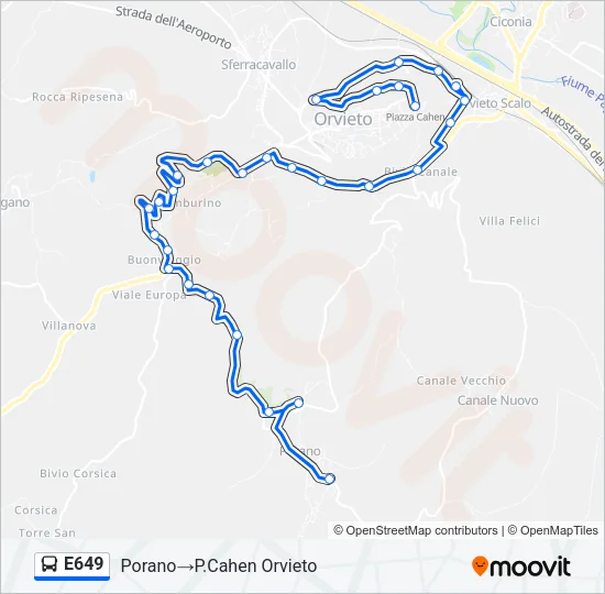 E649 Bus Line Map