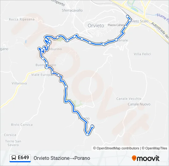 E649 Bus Line Map
