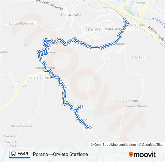 E649 Bus Line Map