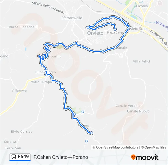 E649 Bus Line Map