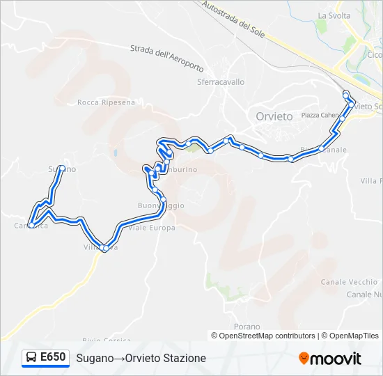 E650 Bus Line Map
