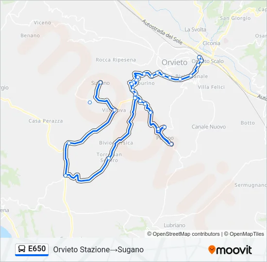E650 Bus Line Map