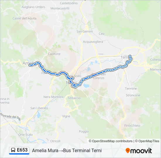 E653 Bus Line Map