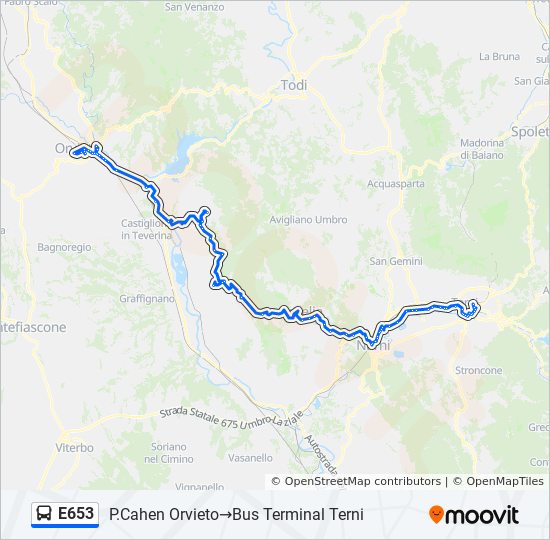 E653 bus Line Map