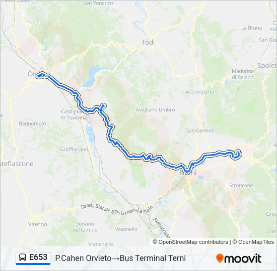E653 Bus Line Map