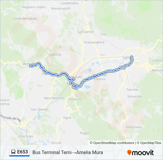 E653 Bus Line Map