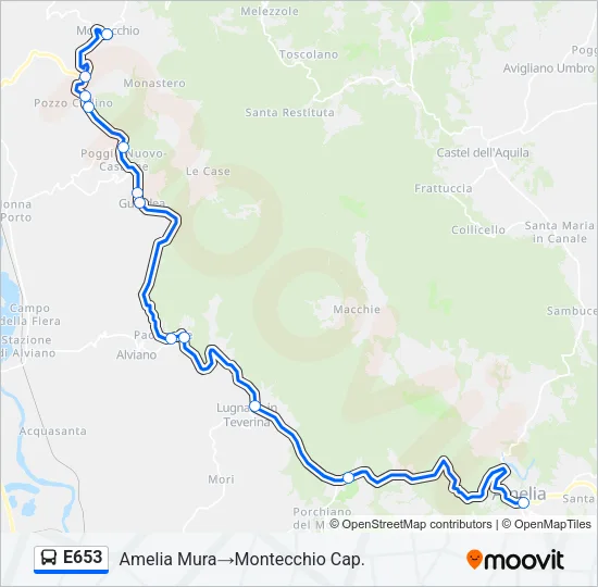 E653 Bus Line Map
