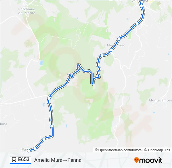 E653 Bus Line Map