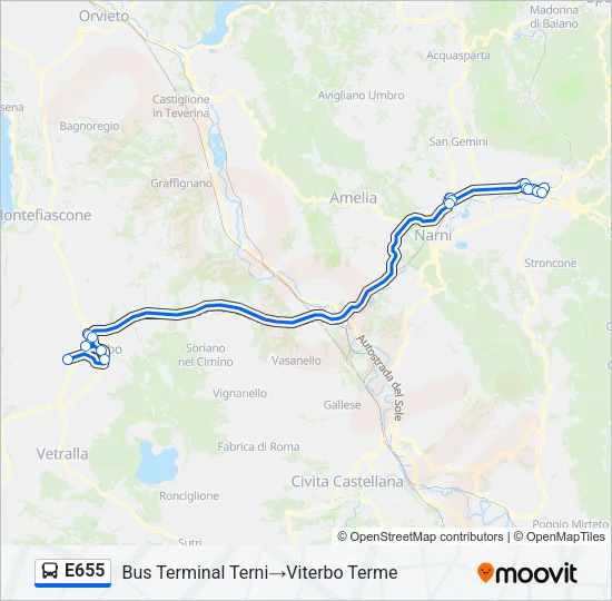 E655 Bus Line Map