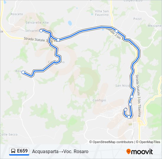 E659 bus Line Map