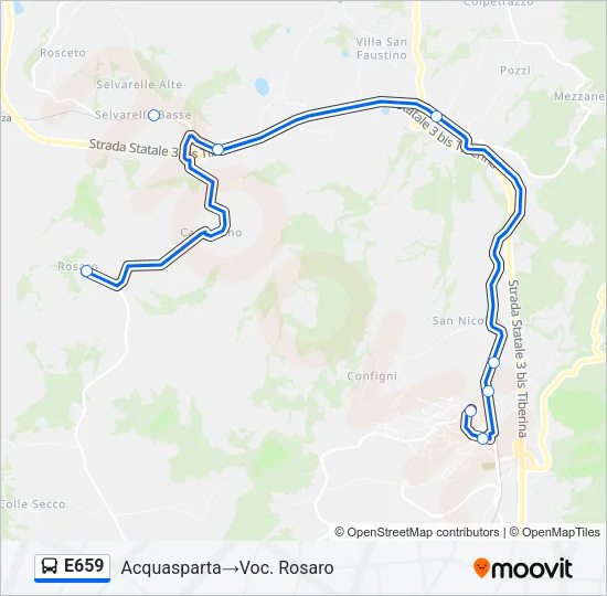 E659 Bus Line Map