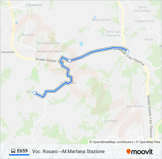 E659 Bus Line Map