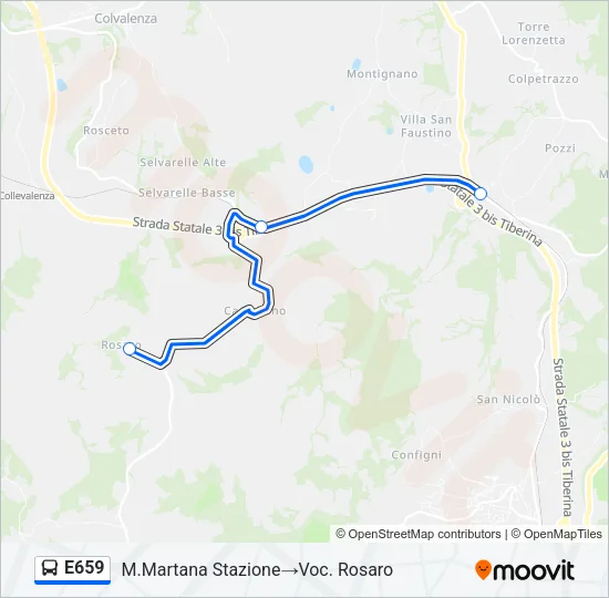 E659 Bus Line Map