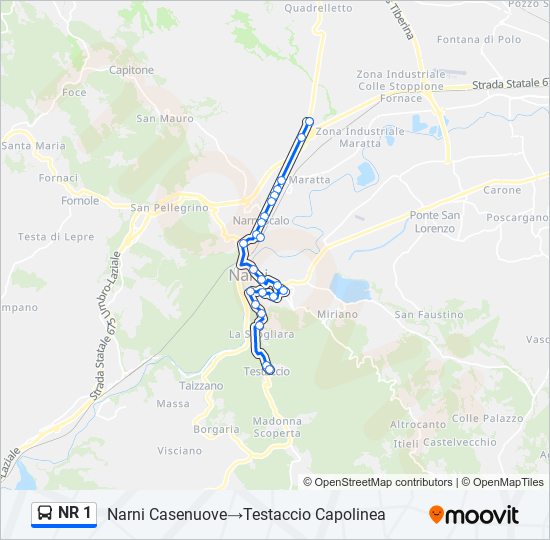 NR 1 bus Line Map