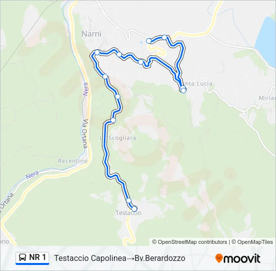 NR 1 Bus Line Map