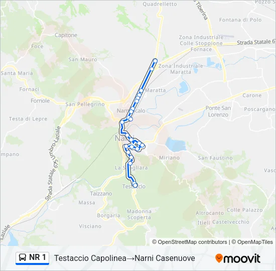 NR 1 Bus Line Map