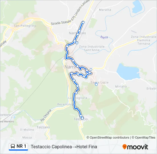 NR 1 Bus Line Map