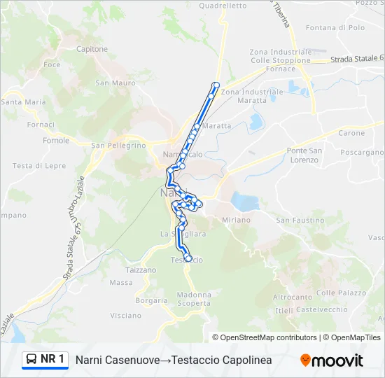 NR 1 Bus Line Map
