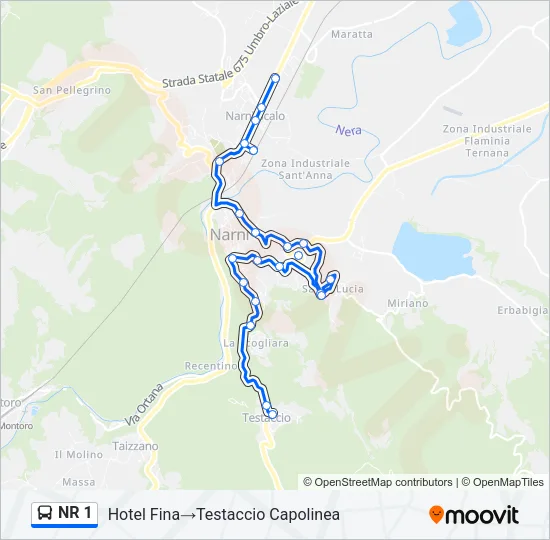 NR 1 Bus Line Map