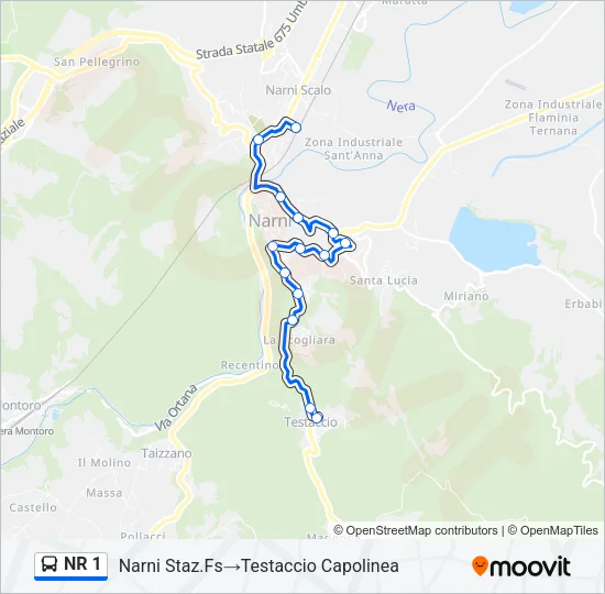 NR 1 Bus Line Map