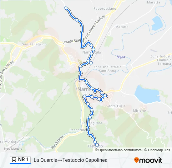 NR 1 Bus Line Map