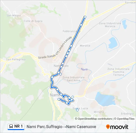 NR 1 Bus Line Map