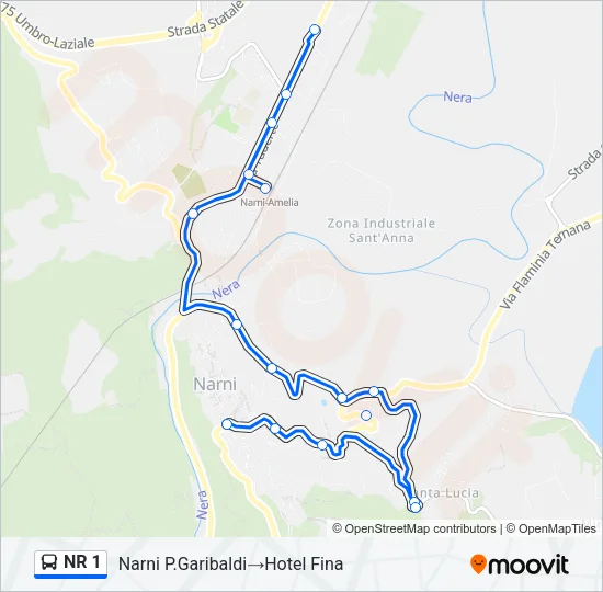 NR 1 Bus Line Map
