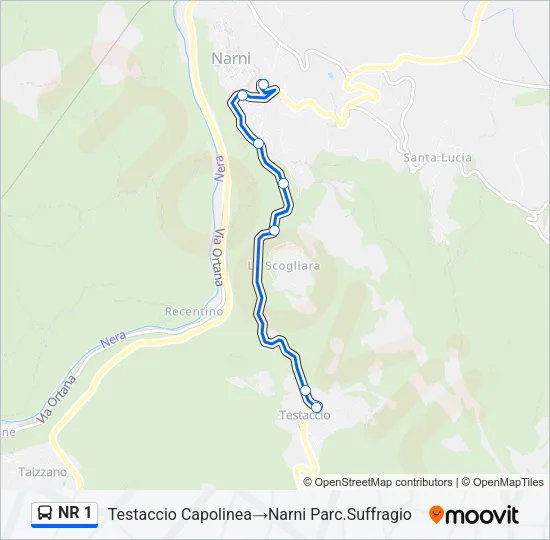 NR 1 Bus Line Map