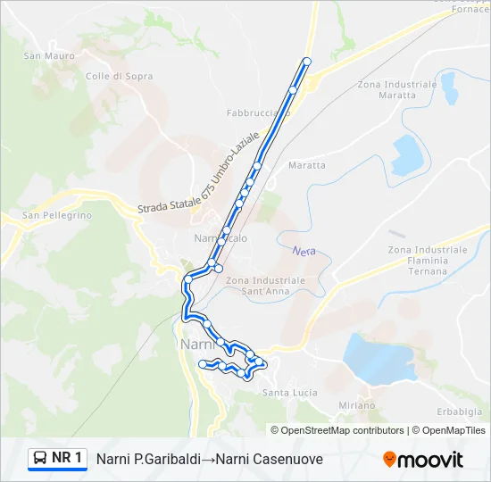 NR 1 Bus Line Map