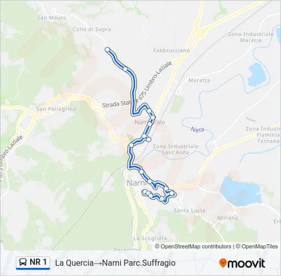 NR 1 Bus Line Map
