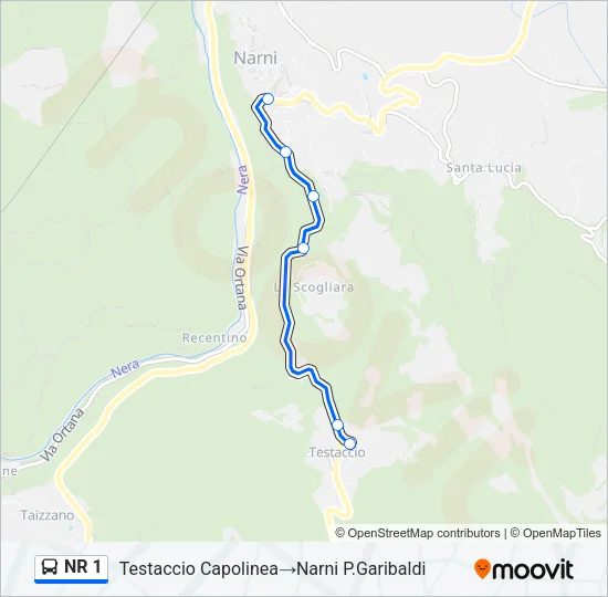 NR 1 Bus Line Map