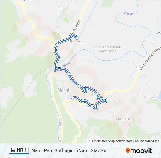 NR 1 Bus Line Map