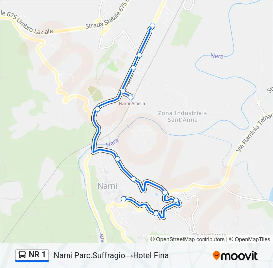 NR 1 Bus Line Map