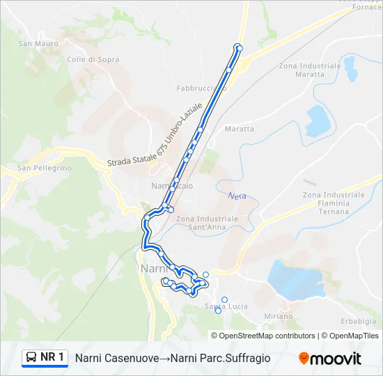 NR 1 Bus Line Map