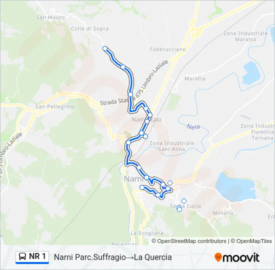 NR 1 Bus Line Map