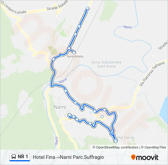 NR 1 Bus Line Map