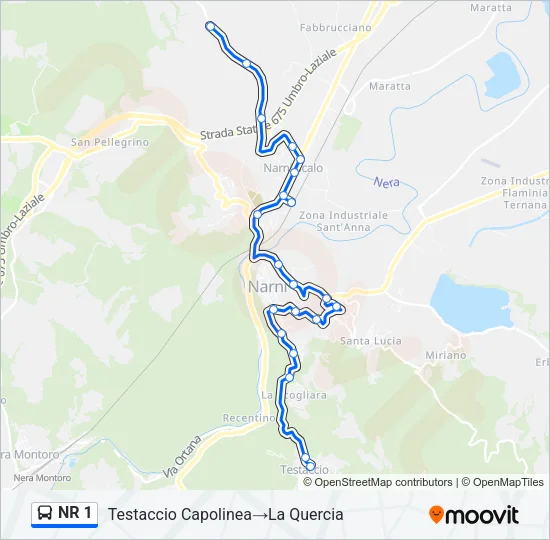 NR 1 Bus Line Map