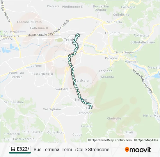 Percorso linea bus E622/