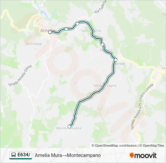 Percorso linea bus E634/