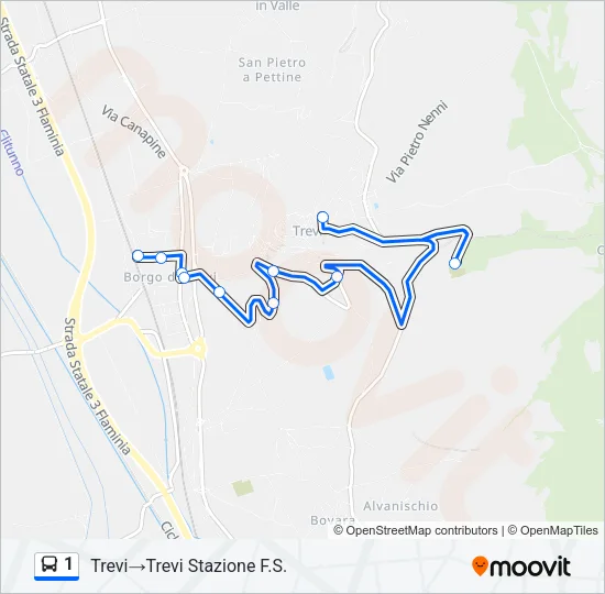 1 Bus Line Map