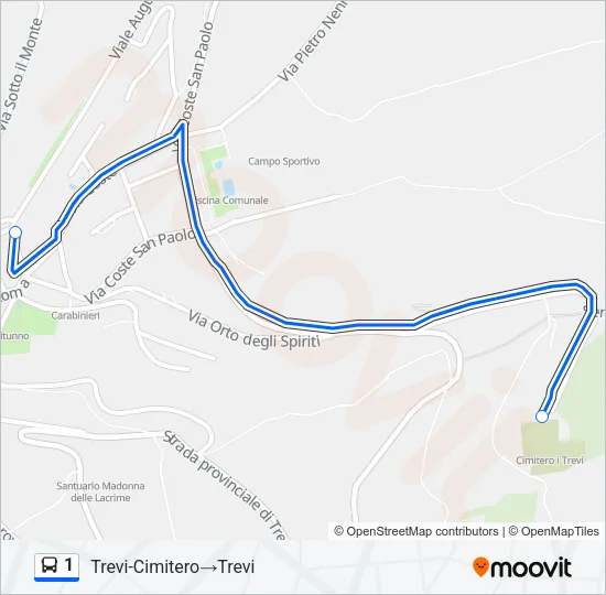 1 Bus Line Map