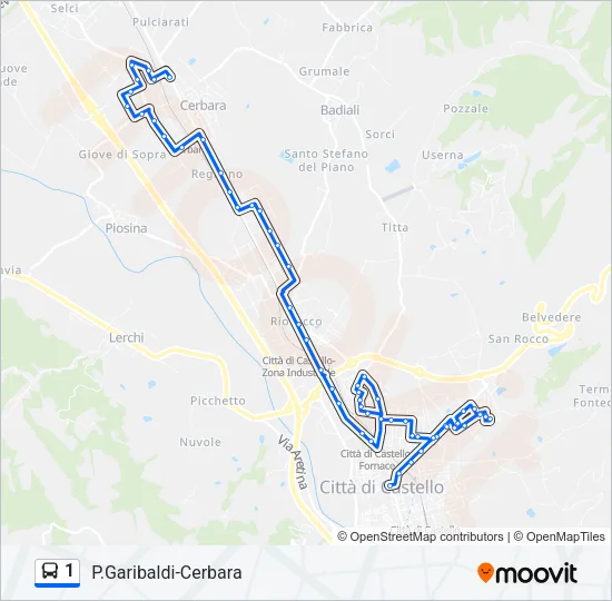 1 Bus Line Map