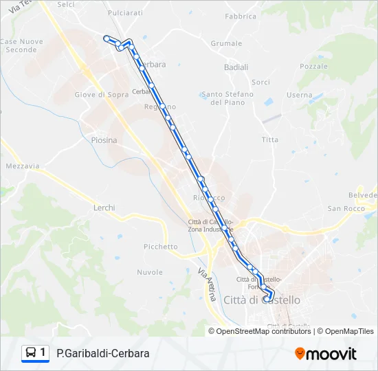 1 Bus Line Map