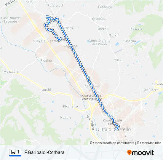 1 Bus Line Map