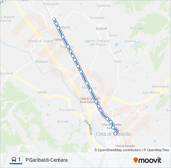 1 Bus Line Map