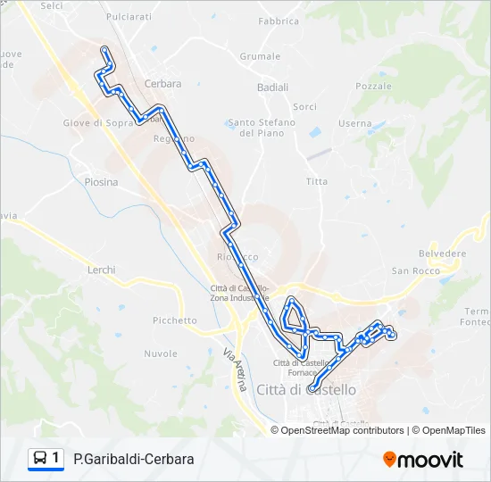 1 Bus Line Map