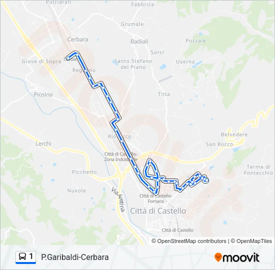 1 Bus Line Map