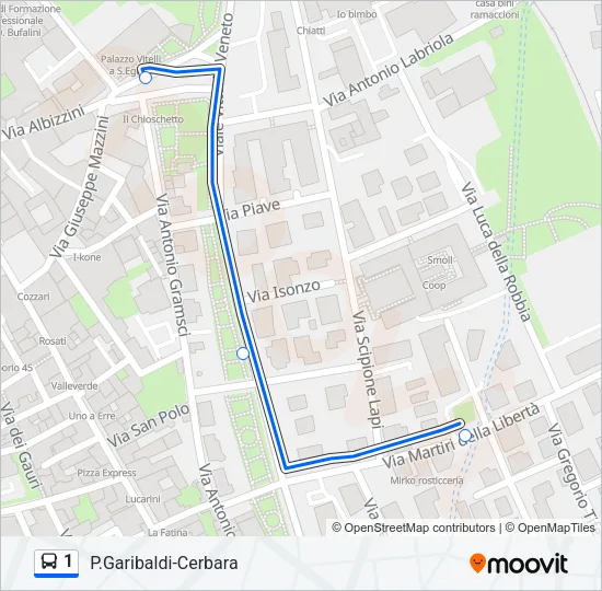 1 Bus Line Map