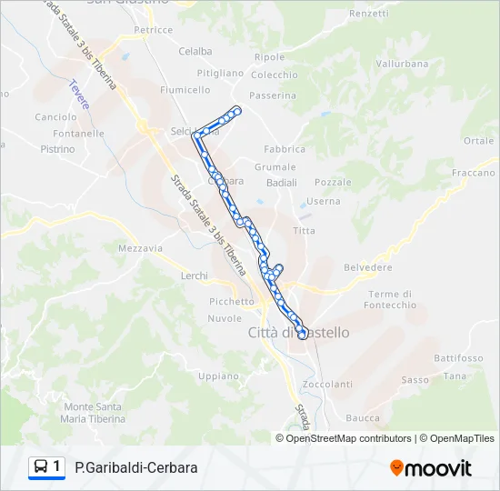 1 Bus Line Map