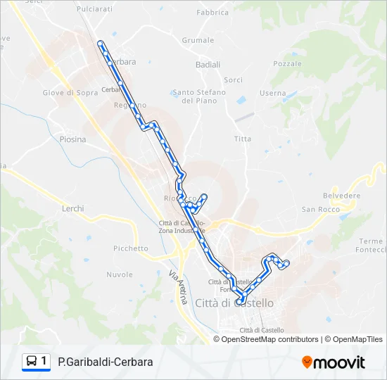 1 Bus Line Map